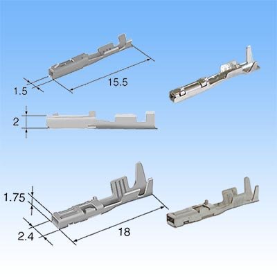 Photo4: [Sumitomo Wiring Systems] 025 + 060-type TS hybrid non-waterproof 18-pole female-coupler & terminal set