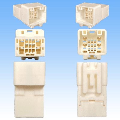 Photo3: [Yazaki Corporation] 025-type II + 090-type II hybrid non-waterproof 13-pole male-coupler & terminal set (025-type II9-pole + 090-type II4-pole)