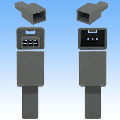 Photo3: [JAE Japan Aviation Electronics] 025-type MX34 non-waterproof 3-pole male-coupler (not made by JAE / compatible connector)