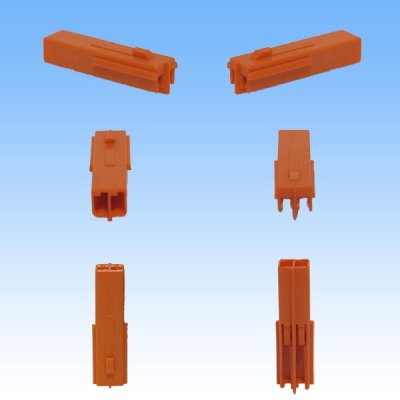 Photo2: [Sumitomo Wiring Systems] 050-type HC non-waterproof 2-pole female-coupler & terminal set (orange)