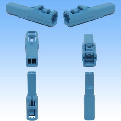 Photo2: [Sumitomo Wiring Systems] 050-type HC non-waterproof 2-pole male-coupler (blue)