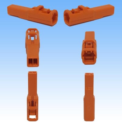 Photo2: [Sumitomo Wiring Systems] 050-type HC non-waterproof 2-pole male-coupler (orange)