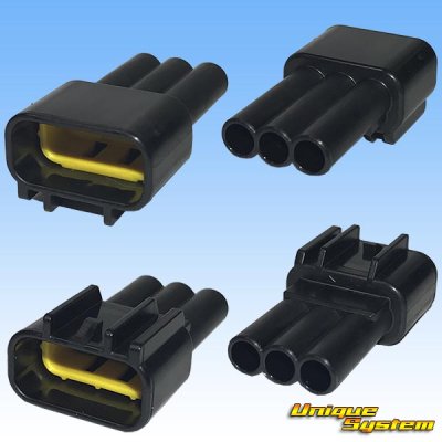 Photo2: [Furukawa Electric] 090-type RFW waterproof 3-pole coupler & terminal set type-1 (black) with retainer