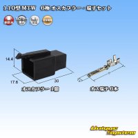 [Sumitomo Wiring Systems] 110-type MTW non-waterproof 6-pole male-coupler & terminal set (black)