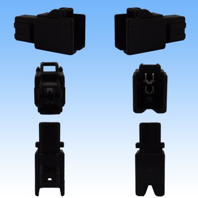 Photo2: [Sumitomo Wiring Systems] 250-type ETN non-waterproof 2-pole male-coupler & terminal set (black)