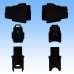 Photo2: [Sumitomo Wiring Systems] 250-type ETN non-waterproof 3-pole male-coupler & terminal set (black) (2)