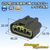 [Furukawa Electric] 250-type QLW series waterproof 3-pole female-coupler type-2 (gray)
