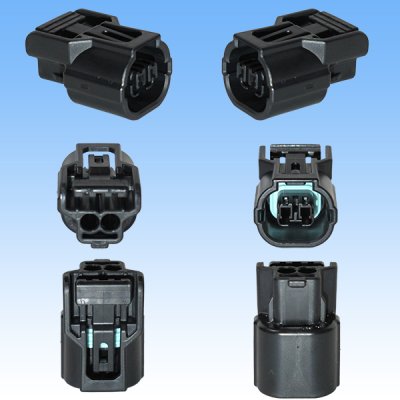 Photo2: [Sumitomo Wiring Systems] 040-type HX waterproof 2-pole female-coupler & terminal set with retainer type-1 (black)