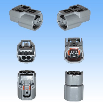 Photo3: [Sumitomo Wiring Systems] 040-type HX waterproof 2-pole coupler & terminal set with retainer type-2 (gray) rib-difference