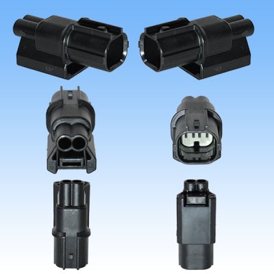 Photo2: [Sumitomo Wiring Systems] 040-type HX waterproof 2-pole male-coupler & terminal set type-1 (black)