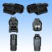 Photo2: [Sumitomo Wiring Systems] 040-type HX waterproof 2-pole male-coupler & terminal set type-1 (black) (2)