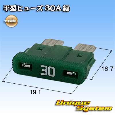 Photo1: [PEC JAPAN] flat-type/blade-type fuse 30A (green)