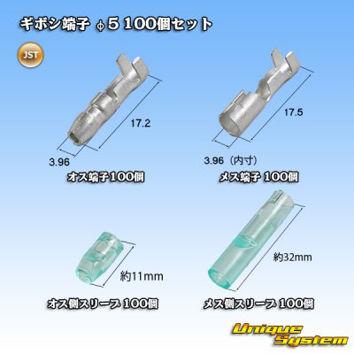 Photo1: [JST Japan Solderless Terminal] bullet-terminal φ5 100pcs set / male & female terminal, male & female-side sleeve 100pcs each (400pcs in total)