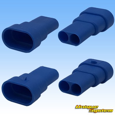 Photo2: HB3 HB4 combined use waterproof male-coupler 2-pole (blue) & terminal set