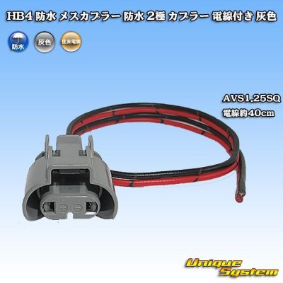 Photo1: [Sumitomo Wiring Systems] HB4 waterproof female-coupler 2-pole coupler with electric-wire (gray)