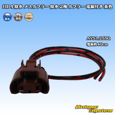 Photo1: [Sumitomo Wiring Systems] HB4 waterproof female-coupler 2-pole coupler with electric-wire (brown)