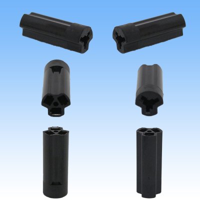 Photo3: [Nippon Tanshi] 040-type N38 non-waterproof 3-pole coupler & terminal set (black)