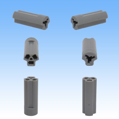 Photo3: [Nippon Tanshi] 040-type N38 non-waterproof 3-pole coupler & terminal set (gray)