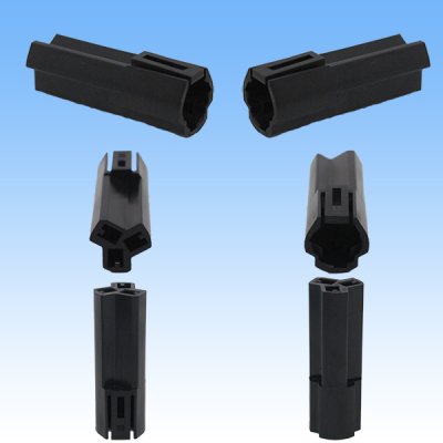 Photo2: [Nippon Tanshi] 040-type N38 non-waterproof 3-pole male-coupler & terminal set (black)