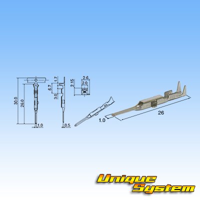 Photo3: [Nippon Tanshi] 040-type N38 non-waterproof 3-pole male-coupler & terminal set (gray)