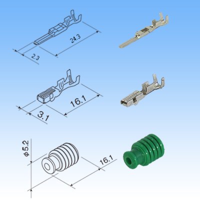 Photo4: [Furukawa Electric] 090-type RFW waterproof 6-pole coupler & terminal set (black) with retainer