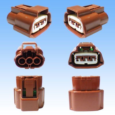 Photo2: [Sumitomo Wiring Systems] 090-type RS waterproof 3-pole female-coupler & terminal set with retainer (brown) type-1 (no male side)