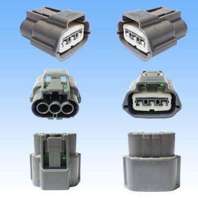 Photo2: [Sumitomo Wiring Systems] 090-type RS waterproof 3-pole female-coupler & terminal set with retainer (gray) type-2 (no male side)