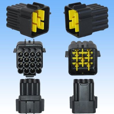 Photo2: [Furukawa Electric] 090-type RFW waterproof 16-pole coupler & terminal set (black) with retainer