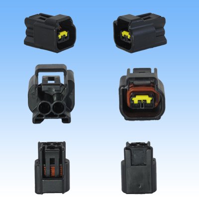 Photo2: [Furukawa Electric] 090-type RFW waterproof 2-pole female-coupler & terminal set (black) with retainer