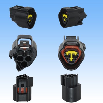 Photo3: [Furukawa Electric] 090-type RFW waterproof 3-pole coupler & terminal set triangle-type (black) with retainer