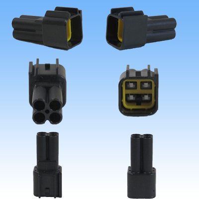 Photo2: [Furukawa Electric] 090-type RFW waterproof 4-pole male-coupler (black) with retainer