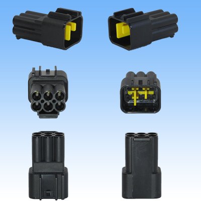 Photo2: [Furukawa Electric] 090-type RFW waterproof 6-pole coupler & terminal set (black) with retainer