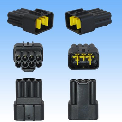 Photo2: [Furukawa Electric] 090-type RFW waterproof 8-pole male-coupler & terminal set (black) with retainer