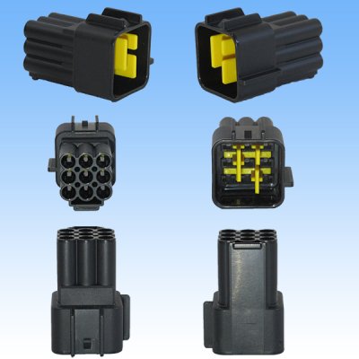 Photo2: [Furukawa Electric] 090-type RFW waterproof 9-pole coupler & terminal set (black) with retainer