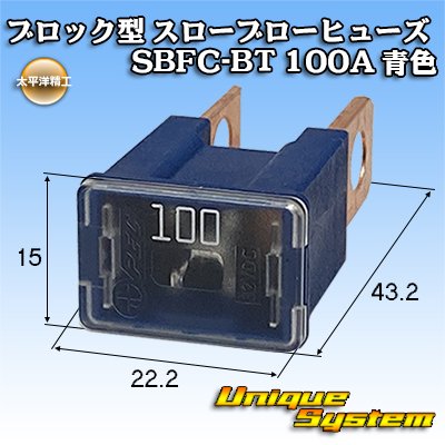 Photo1: [PEC JAPAN] block-type slow-blow-fuse SBFC-BT 100A (blue) 3206