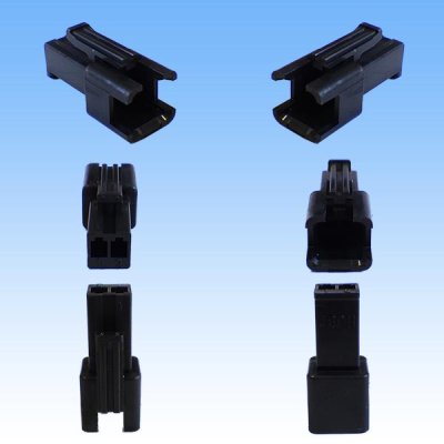 Photo2: [JST Japan Solderless Terminal] SM non-waterproof 2-pole male-coupler & terminal set (receptacle housing)