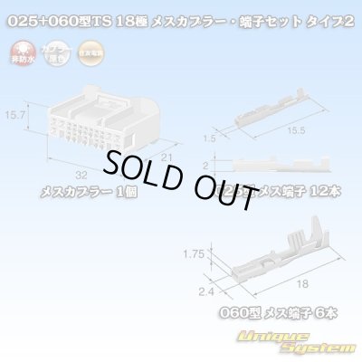 Photo1: [Sumitomo Wiring Systems] 025 + 060-type TS hybrid non-waterproof 18-pole female-coupler & terminal set type-2