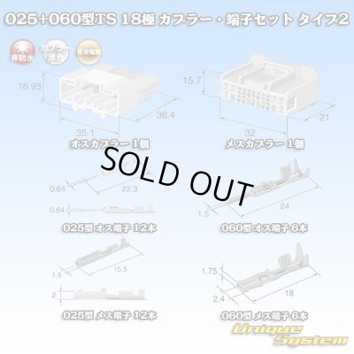 Photo1: [Sumitomo Wiring Systems] 025 + 060-type TS hybrid non-waterproof 18-pole coupler & terminal set type-2