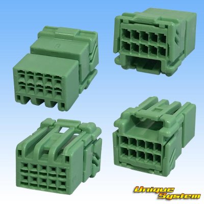 Photo2: [Sumitomo Wiring Systems] 025-type HE non-waterproof 10-pole female-coupler & terminal set (green)