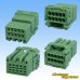 Photo2: [Sumitomo Wiring Systems] 025-type HE non-waterproof 10-pole female-coupler & terminal set (green) (2)