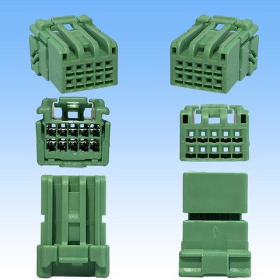 Photo3: [Sumitomo Wiring Systems] 025-type HE non-waterproof 10-pole female-coupler (green)