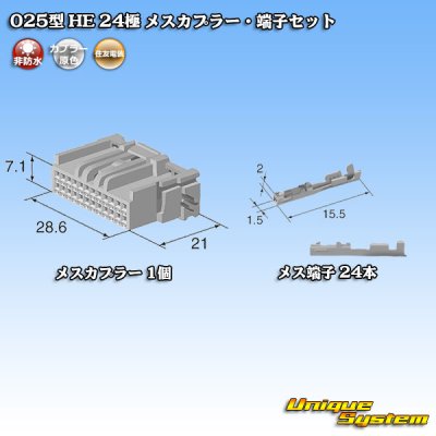 Photo5: [Sumitomo Wiring Systems] 025-type HE non-waterproof 24-pole female-coupler & terminal set