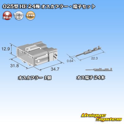 Photo5: [Sumitomo Wiring Systems] 025-type HE non-waterproof 24-pole male-coupler & terminal set