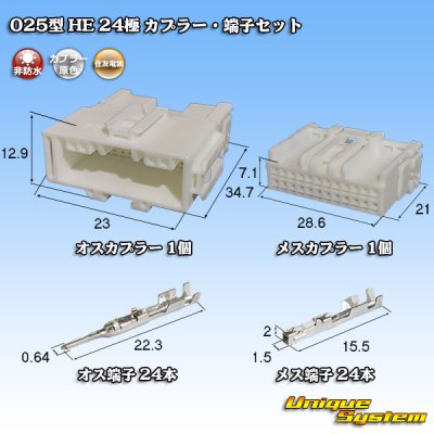 Photo1: [Sumitomo Wiring Systems] 025-type HE non-waterproof 24-pole coupler & terminal set