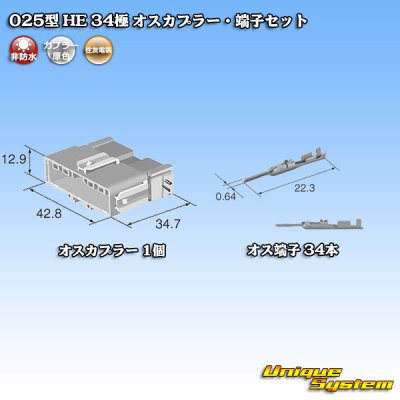 Photo5: [Sumitomo Wiring Systems] 025-type HE non-waterproof 34-pole male-coupler & terminal set