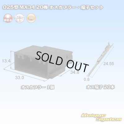 Photo1: [JAE Japan Aviation Electronics] 025-type MX34 non-waterproof 20-pole male-coupler & terminal set