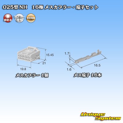 Photo4: [Sumitomo Wiring Systems] 025-type NH non-waterproof 16-pole female-coupler & terminal set