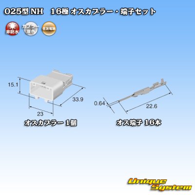 Photo4: [Sumitomo Wiring Systems] 025-type NH non-waterproof 16-pole male-coupler & terminal set