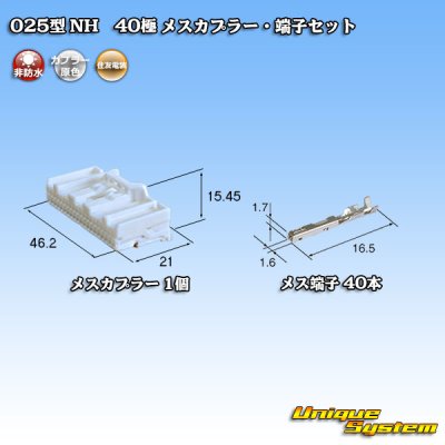 Photo1: [Sumitomo Wiring Systems] 025-type NH non-waterproof 40-pole female-coupler & terminal set