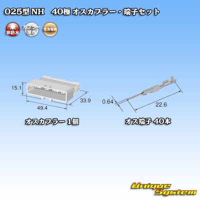 Photo4: [Sumitomo Wiring Systems] 025-type NH non-waterproof 40-pole male-coupler & terminal set